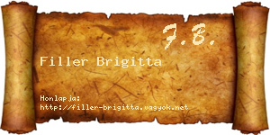 Filler Brigitta névjegykártya